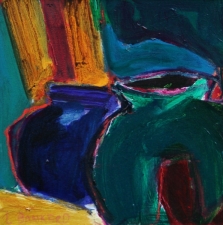 1151. Blue and Green Pots 12x12