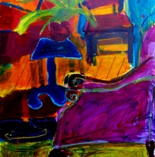 1402.5 Interior with Magenta Chair 30x22