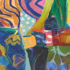 1180. Centered Yellow-Orange Teapot  43x42