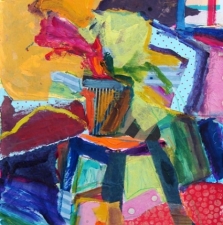 1280. Flowers on Table with Chair #1  30x22