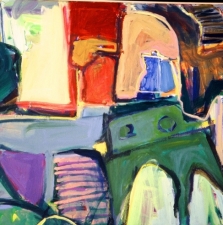 1400. Interior with Blue Teapot and Green Table  45x60