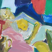 1540. Reclining Nude with Blue Teapot  22x29