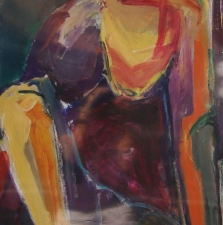 1561 Seated Nude with Raised Knee  30x22