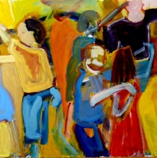 1581 Spanish Ballroom Dancers 28x48 SOLD