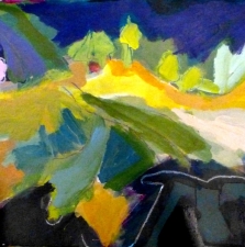 1053.2 Abstract Landscape with Pink Trees 22x30