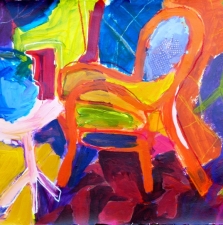 1403. Interior with Orange Chair 22x30