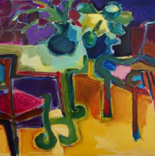 1406. Interior with Table and Chairs 36x48 SOLD