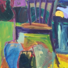 1480.2 Purple Chair with Green Chest 24x36