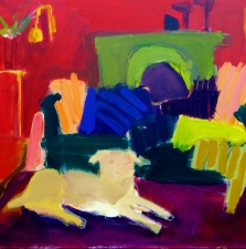 1535. Red Room with Dog 30x40